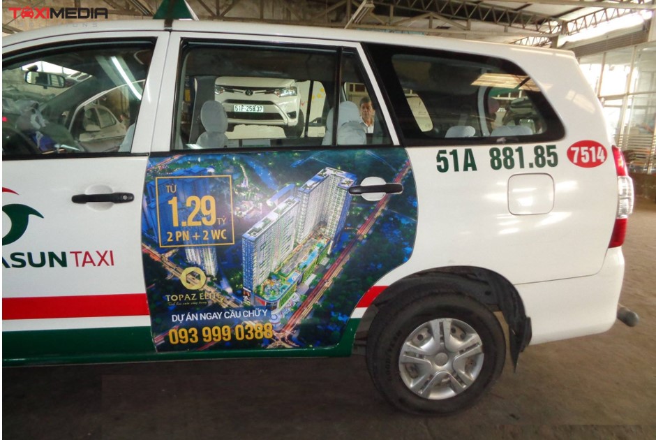 quảng cáo trên taxi vinasun