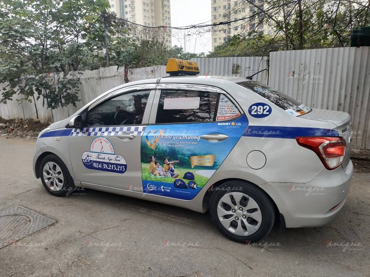 Quảng cáo trên taxi Thanh Nga tại Hà Nội