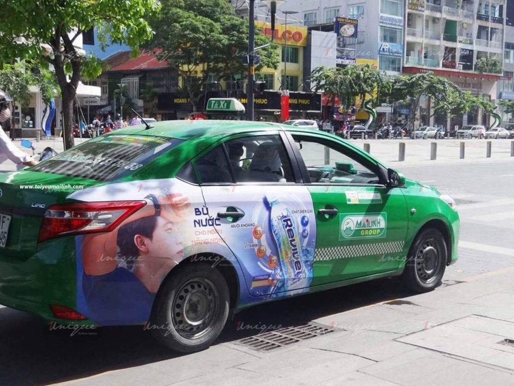 Quảng cáo trên taxi Mai Linh