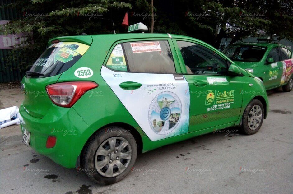 Quảng cáo trên taxi Mai Linh